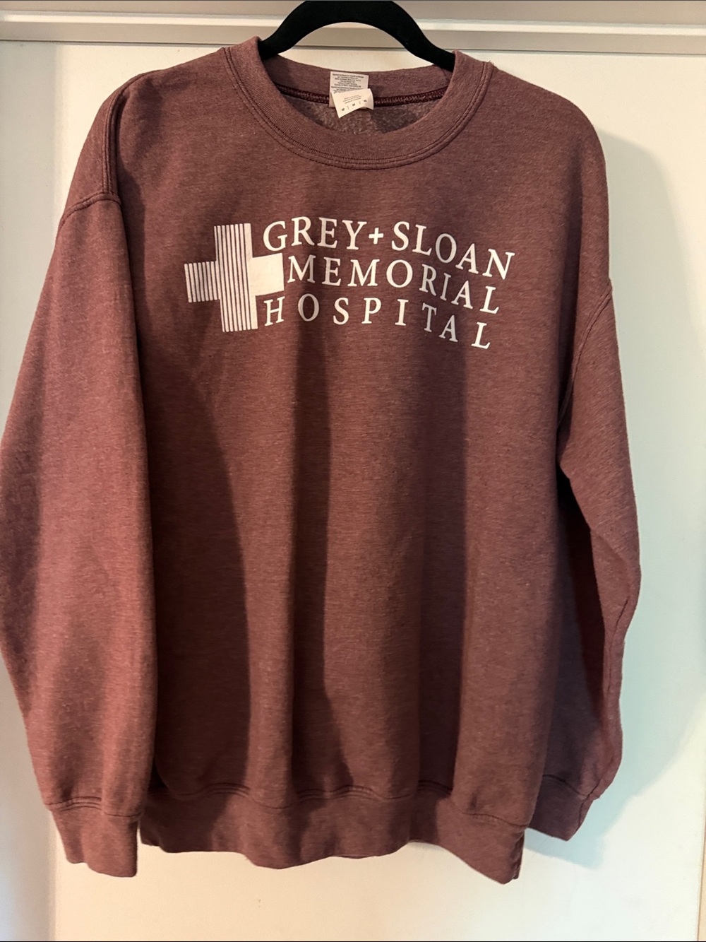 Grey+Sloan Memorial Hospital Burgundy Crewneck Sweatshirt - Unbranded